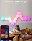(image for) Hexagon Lights Smart App Control RGB Hexagon LED Lights for Wall or Desktop with Music Sync for Gaming Room Streaming Decor