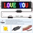 (image for) Model 1664 Flexible USB 5V Car LED Sign Bluetooth App Control Display Screen Text Pattern Animation LED sign display for Car Windows, Shop, Bar and Entrance Sign
