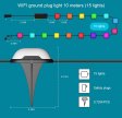 (image for) Outdoor Ground Lights 15 Bulbs 32.8FT Smart RGB+IC Pathway Lights, APP Controlled Waterproof RGB Landscape Lighting Work with Alexa