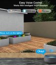 (image for) Outdoor Ground Lights 15 Bulbs 32.8FT Smart RGB+IC Pathway Lights, APP Controlled Waterproof RGB Landscape Lighting Work with Alexa