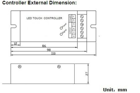 (image for) DC12V-24V Output Current 4A/Channel LED Wireless RF 4keys Touch Controller Common Anode LED RGB Controller