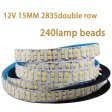 (image for) 12V 2835LED DOUBLE ROW STRIP LIGHT 240LEDS/METER 12V2835 LOW VOLTAGE HIGH BRIGHTNESS STRIP LIGHT 5M (16.4FT) 2835STRIP LIGHTSS