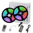 (image for) 12V 5050LED RGB 44 KEY INFRAED IR REMOTE CONTROL STRIP LIGHT 150LEDS/METER 12V5050 LOW VOLTAGE HIGH BRIGHTNESS STRIP LIGHT 5M (16.4FT) 300LEDS 5050STRIP LIGHTSS