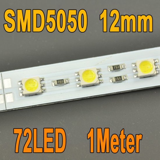 (image for) 39.3inch 5050 Rigid LED Strips 72LED 1M 12V DC Aluminium Rigid Strip Light
