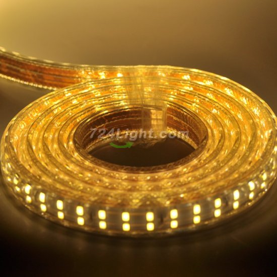 (image for) Double Row SMD 2835 AC 110V Strip 220V Strip 240V Strip Light 12MM 120LED 1M 5050 Single Color High Voltage Rope Light(1-100meters)