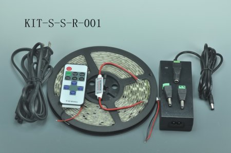 (image for) Mini Single color LED Strip Kit with 8 Keys Dimmer Controller 5050 3528 Multi-Mode Strip light Kits
