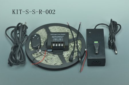 (image for) Steel Single color LED Strip Kit with 3 Keys Dimmer Controller 5050 3528 Strip light Kits