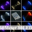 (image for) 10M 80LED Holiday Lighting 3AAA Battery Power Operated LED String Lights Christmas Party Wedding Decorative String Light