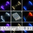 (image for) 5M 50LED Holiday Lighting 3AAA Battery Power Operated LED String Lights Christmas Party Wedding Decorative String Light