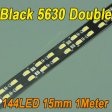 (image for) Black Double Row 39.3inch 5630 Rigid LED Strips 144LED 1M 15mm 12V DC Aluminium Rigid Strip Bar light