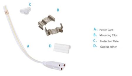 (image for) 10Pcs Pack /2FT/3FT/4FT/5FT Line Voltage AC T5 LED Tube Light with Milky White cover