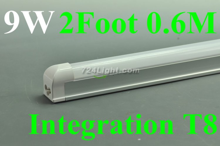 (image for) Integration T8 LED Tube 9W T8 Light 0.6Meter 2FT LED Fluorescent Tube Light