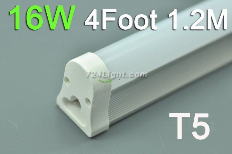 (image for) 16W LED T5 Tube Light 1.2 Meter 4Foot Replacement 28W Fluorescent With Tube Aluminum Holder