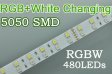 (image for) RGBW LED strip light Double 5050 RGB Color Changing White Color Flexible LED Light Strip DC24V (16.4ft )480LEDs