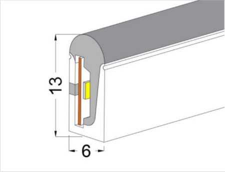 (image for) Neon Lights 1 meter(39.4 inch) 13x6mm Suit For 8mm 5050 2835 Flexible Light LED Silicone Diy Waterproof IP67