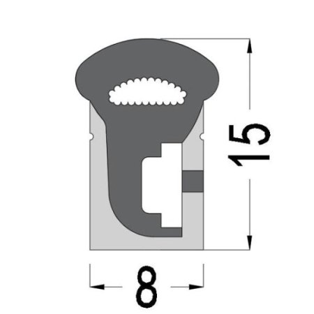 (image for) LED Neon Flex 1 meter(39.4 inch) 15x8mm Suit For 5mm 5050 2835 Flexible Light LED Strip Silicone Profile Waterproof IP67