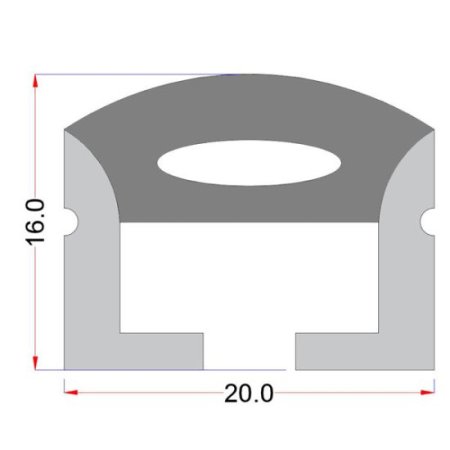(image for) LED Neon Strip 1 meter(39.4 inch) 16x20mm Suit For 10mm 5050 2835 Flexible Light LED Light Silicone Channe Waterproof IP67