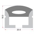 (image for) LED Neon Strip 1 meter(39.4 inch) 16x20mm Suit For 10mm 5050 2835 Flexible Light LED Light Silicone Channe Waterproof IP67
