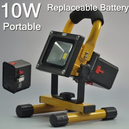 (image for) 10W Portable LED Work Light Rechargeable LED Flood light With Detachable Battery Case