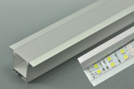 (image for) LED Aluminium Extrusion 18.6mm Recessed LED Aluminum Channel 1 meter(39.4inch) With Wings