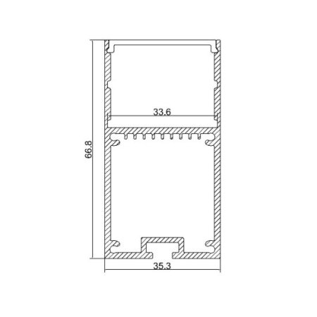 (image for) Aluminum LED profile for Droplight with Internal driver transformer space for led strip
