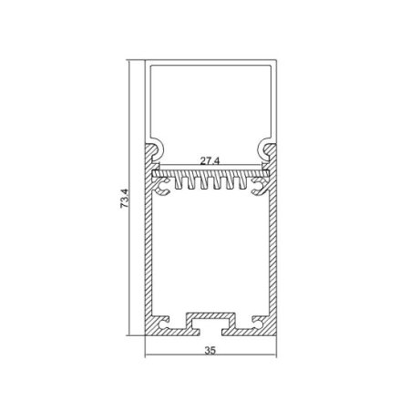 (image for) 2.5 Meter 98.4â€œ LED Aluminium Channel With Dropped Lens 22mm Pendant Light LED Channel For 5050 5630 Multi Row LED Strip Lights