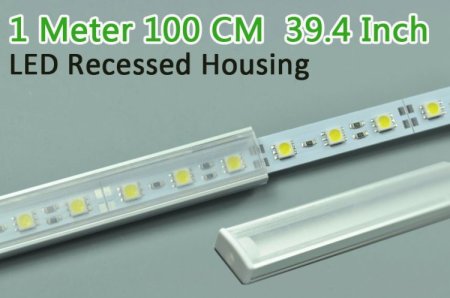 (image for) LED Aluminium Profile LED Strip Light Aluminium Profile 1M U Flat Style Rail Aluminium