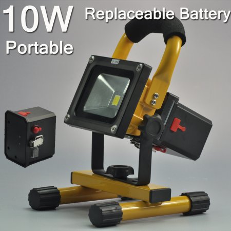 (image for) 10W Portable LED Work Light Rechargeable LED Flood light With Detachable Battery Case