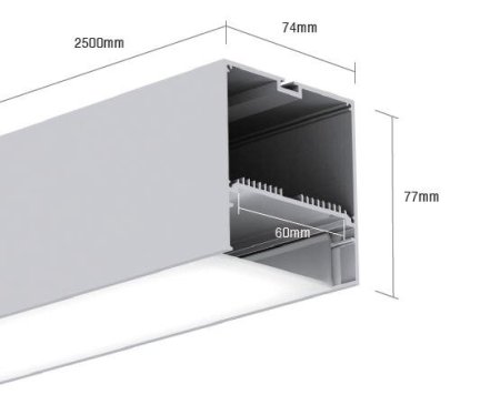 (image for) 0.5 meter 19.7" Suspended LED Aluminum Profile LED Channel Suit 60mm Flexible LED Strips