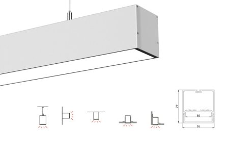 (image for) 0.5 meter 19.7" Suspended LED Aluminum Profile LED Channel Suit 60mm Flexible LED Strips