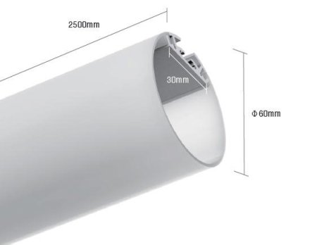 (image for) 1 Meter 39.4â€ LED Suspended Tube Light LED Aluminum Channel Diameter 60mm suit 30mm Flexible LED Strips