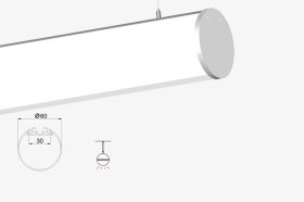 (image for) 1 Meter 39.4â€ LED Suspended Tube Light LED Aluminum Channel Diameter 60mm suit 30mm Flexible LED Strips