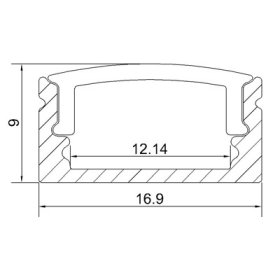 0.5 meter 19.7" Black LED Aluminium Channel 8mm Recessed U Type LED Aluminum Channel LED Profile Inside Width 12.2mm