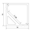 (image for) 1.5 meter 59" Black LED U Rectangle Aluminium Channel PB-AP-GL-005-B 16 mm(H) x 16 mm(W) For Max Recessed 10mm Strip Light LED Profile