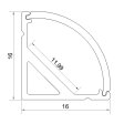 (image for) 10pcs x 2.5 meter 98.4" Black LED 90Â° Right Angle Aluminium Channel PB-AP-GL-006-B 1 Meter(39.4inch) 16 mm(H) x 16 mm(W) For Max Recessed 10mm Strip Light LED Profile With Arc Diffuse Cover