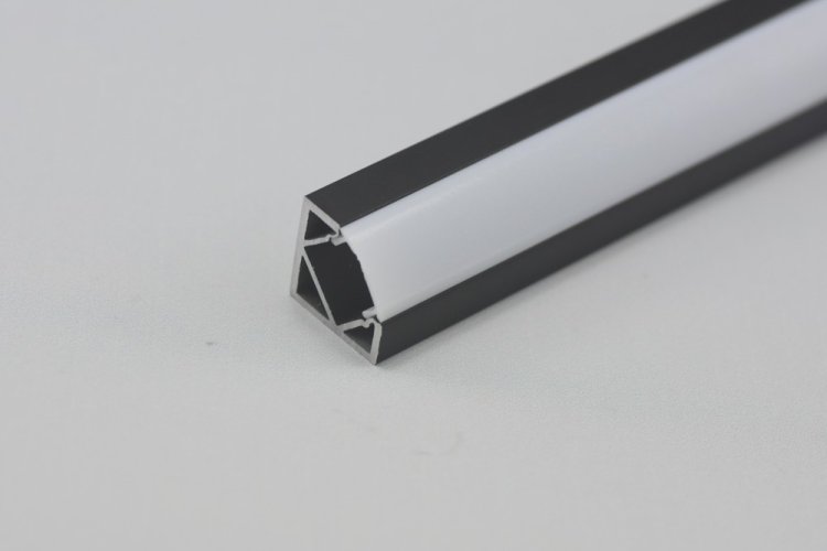 (image for) Black LED Aluminium Profile LED Strip Light Aluminium Profile 1M V Flat Type Rail Aluminium