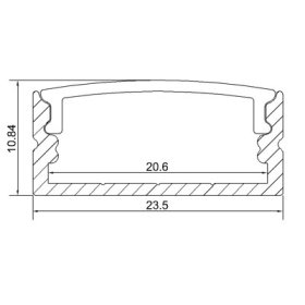 PB-AP-GL-014-B Black Super wide 20mm Strip Recessed LED Aluminium Extrusion Recessed LED Aluminum Channel 1 meter(39.4inch) LED Profile