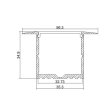 (image for) LED Channel Super Width 35mm With Wings Extrusion Recessed LED Aluminum Channel 1 meter (39.4inch) LED Profile