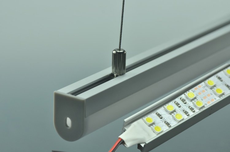 (image for) Simple Line LED Aluminium Channel System LED Droplight 1 meter(39.4inch) Support max 16.7mm Double 5050 led strip light Replace fluorescent tube