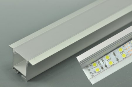 (image for) LED Aluminium Extrusion 18.6mm Recessed LED Aluminum Channel 1 meter(39.4inch) With Wings