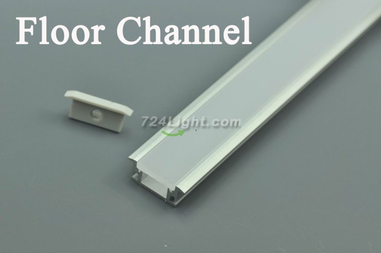 (image for) LED Floor Channel Strip light Channel for Floor (WxH):12.2 mm x 8mm 1 meter (39.4inch) With Waterproof Thicken 3mm Diffuser