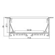 (image for) 2.5 Meter 98.4â€œ PB-AP-GL-047-R LED Aluminium Channel 1 Meter(39.4inch) Recessed Aluminum LED profile with flange LED Channel For 5050 5630 Multi Row LED Strip Lights