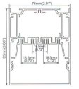 (image for) LED Aluminium Channel 1 Meter(39.4inch) 95 mm(H) x 75 mm(W) For 5050 5630 Multi Row LED Strip Light