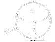 (image for) 2.5inch Newest Suspended Tube Light LED Profile Diameter 63mm 1meter Tube lighting Profile