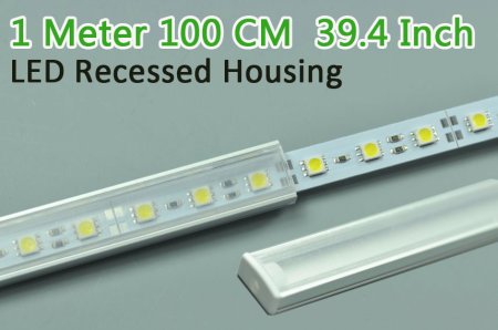 (image for) LED Aluminium Profile LED Strip Light Aluminium Profile 1M U Flat Style Rail Aluminium