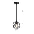 (image for) Industrial Pendant Light Black Cage Metal,for Dining Room, Bedroom, Kitchen, Hallway