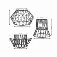 (image for) Vintage Metal Light Fixture, Adjustable Shape Metal Pendant Shade, 1 PCS Industrial Pendant Light Cage