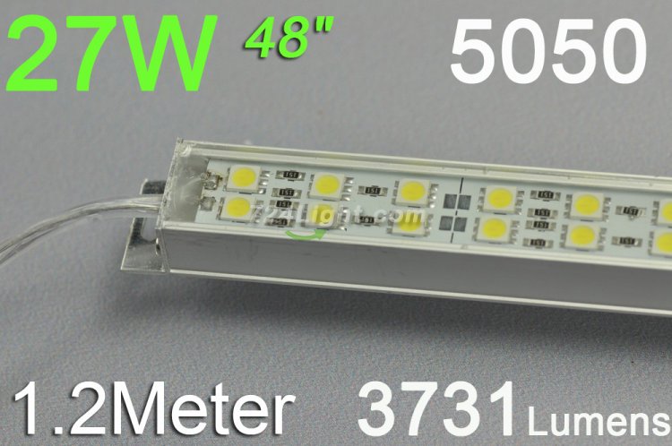 (image for) 1.2meter Double Row Waterproof LED Strip Bar 48inch 5050 Rigid LED Strip 12V With DC connector 168LEDs