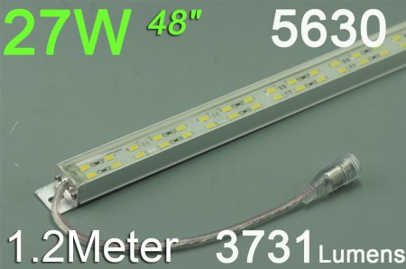 (image for) 1.2Meter Double Row Waterproof LED Strip Bar 48inch 5630 Rigid LED Strip 12V With DC connector 168LEDs
