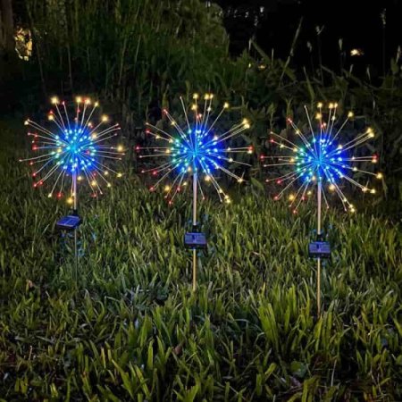 (image for) 1 Pack Firework Lights LED Copper Wire Starburst Lights 8 Modes For Party Yard Garden